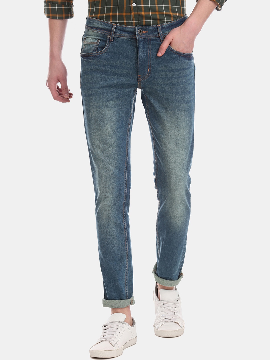 

Cherokee Men Blue Slim Fit Stone Wash Low-Rise Clean Look Stretchable Jeans