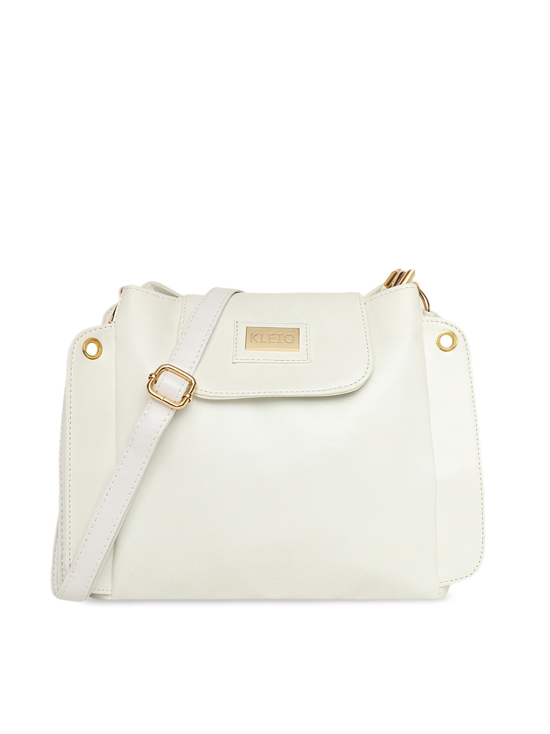 

KLEIO White Solid Sling Bag