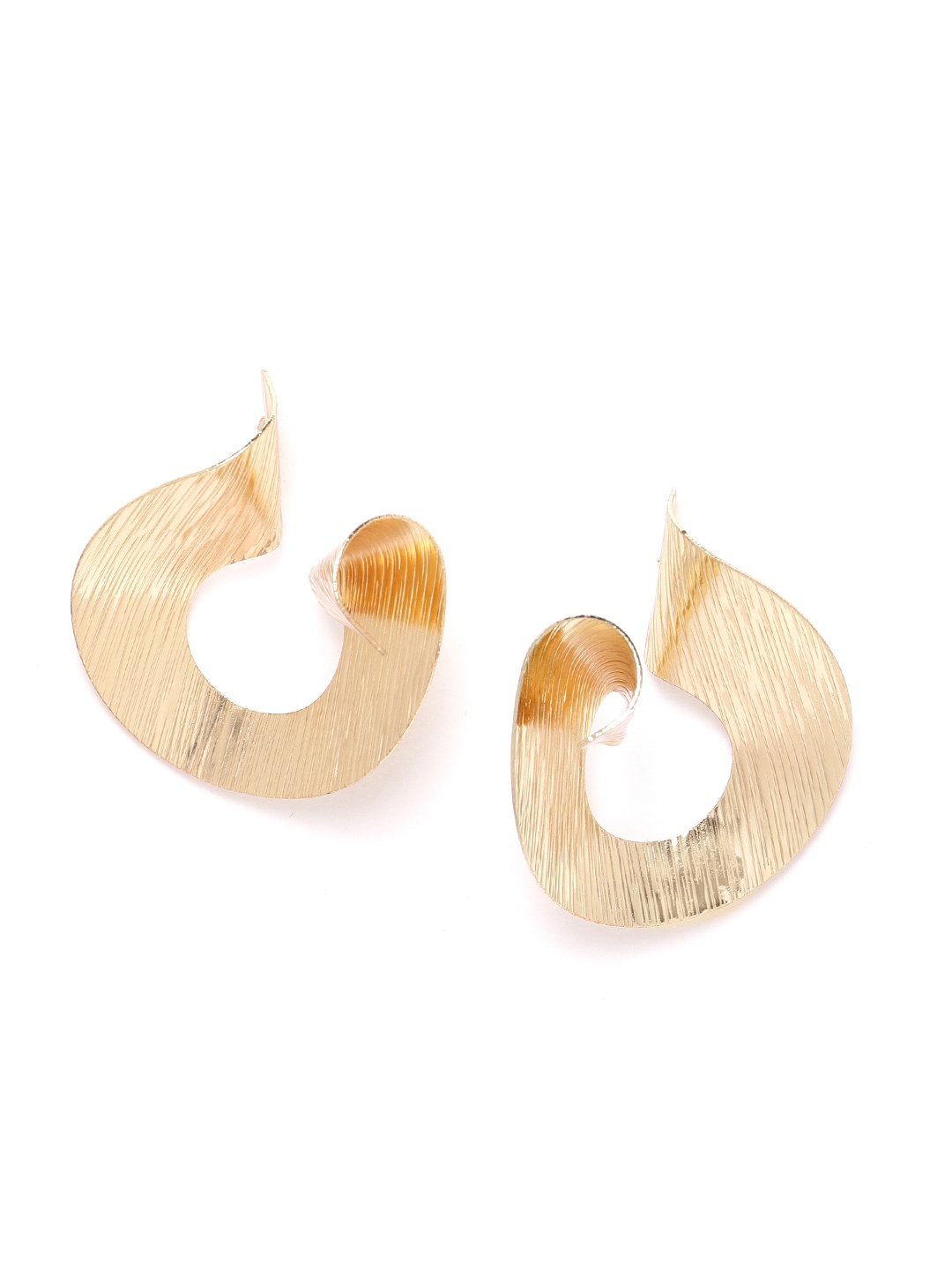 

Blueberry Gold-Plated Handcrafted Textured Contemporary Drop Earrings