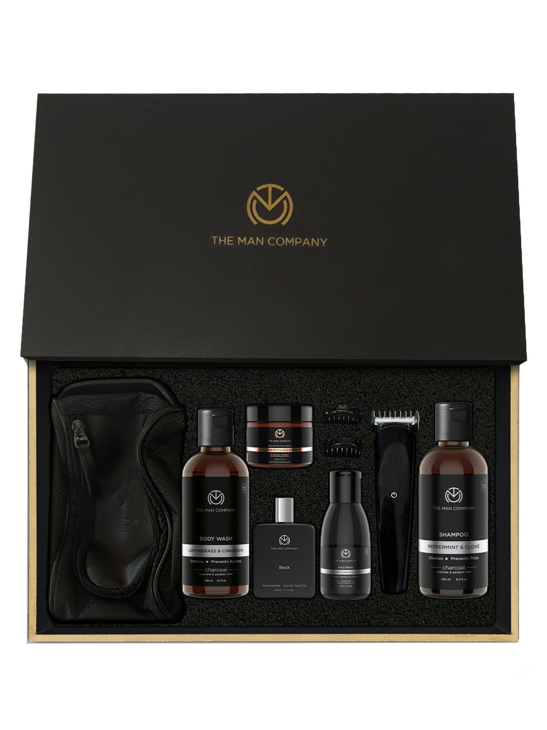 

THE MAN COMPANY Charcoal Grooming Kit with Trimmer & Black EDT 50ml