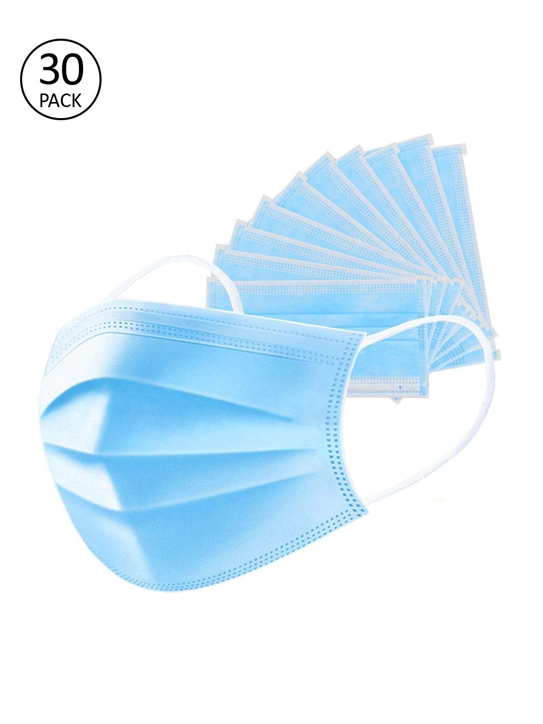 

Status Unisex 30 Pcs 3-Ply Disposable Surgical Masks, Blue