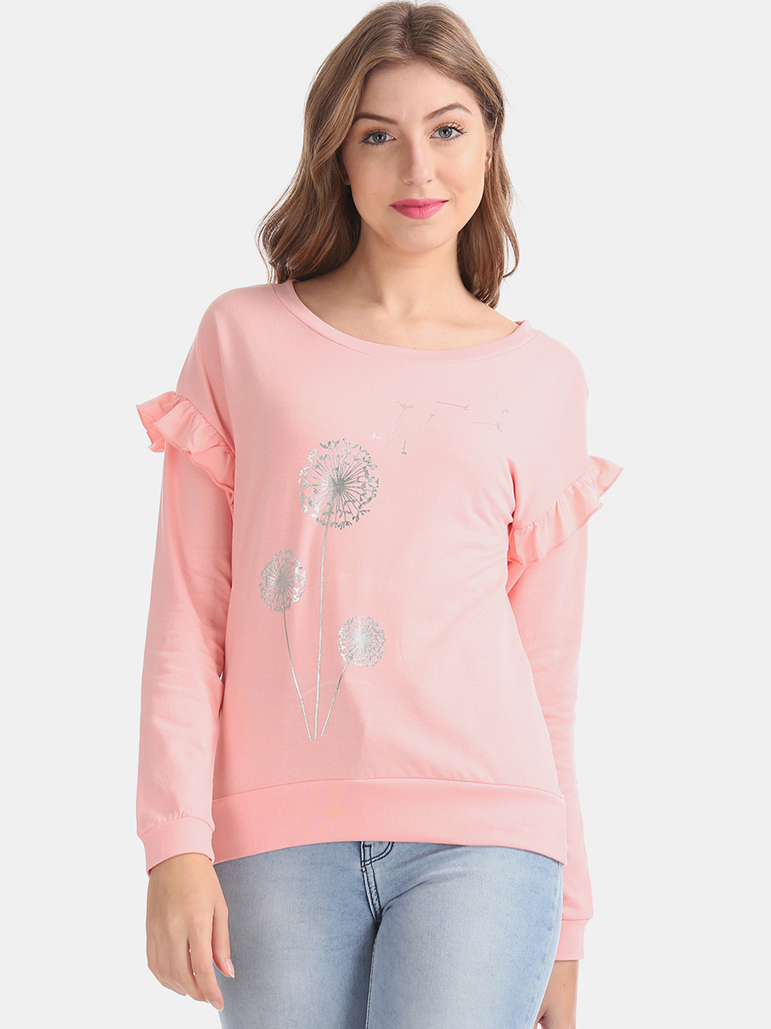 

Sugr Women Pink Printed Sweatshirt