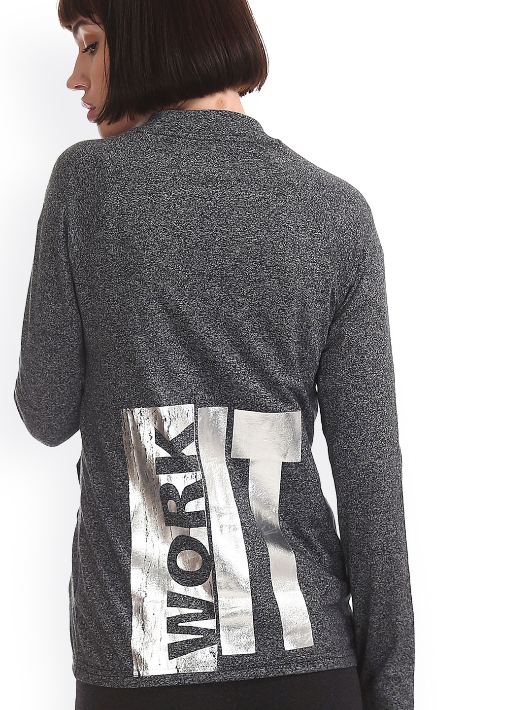 

Sugr Women Grey Solid Sweatshirt
