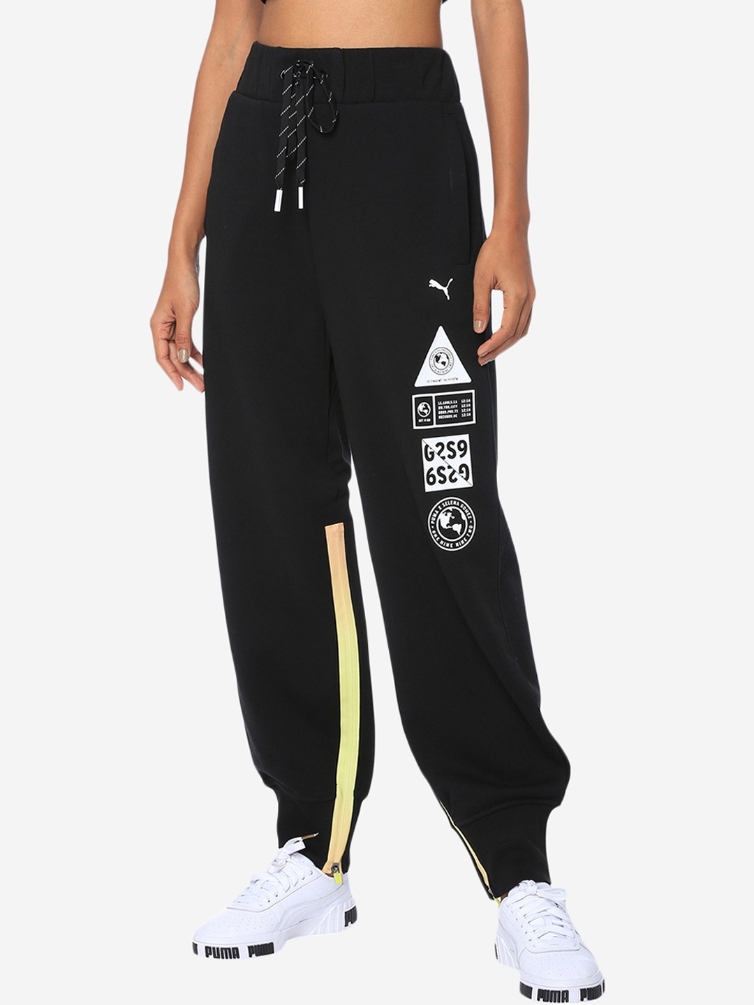 

Puma Women Black Solid Puma x SG Track Pant Relaxed-Fit Joggers