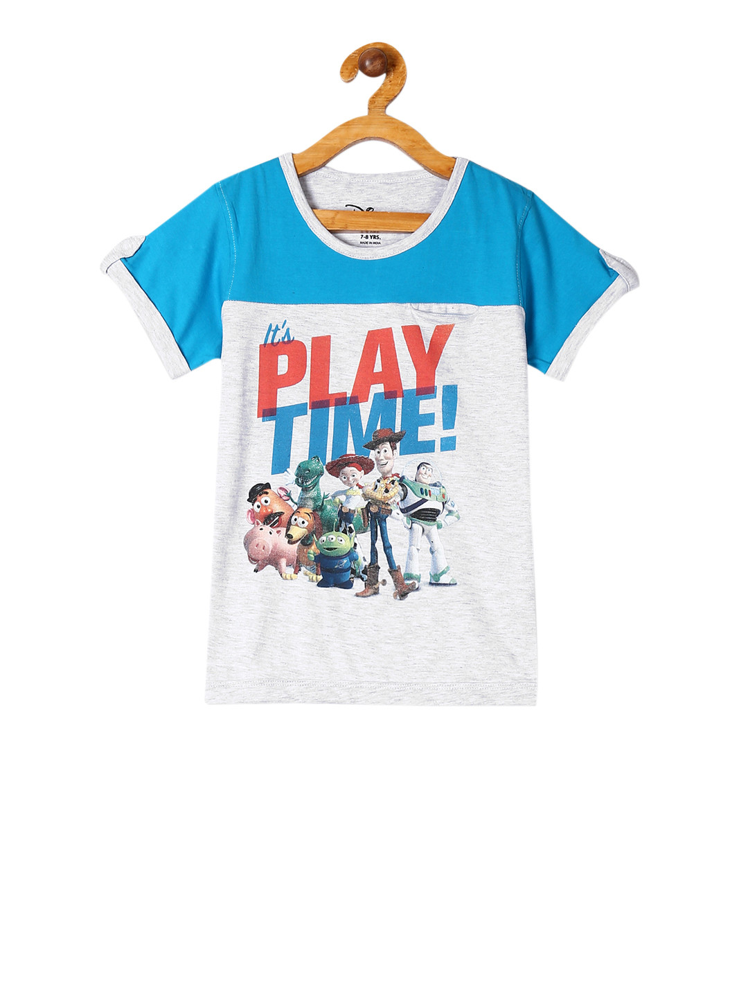 

Colt Boys Grey Melange & Blue Toy Story Print Round Neck T-shirt