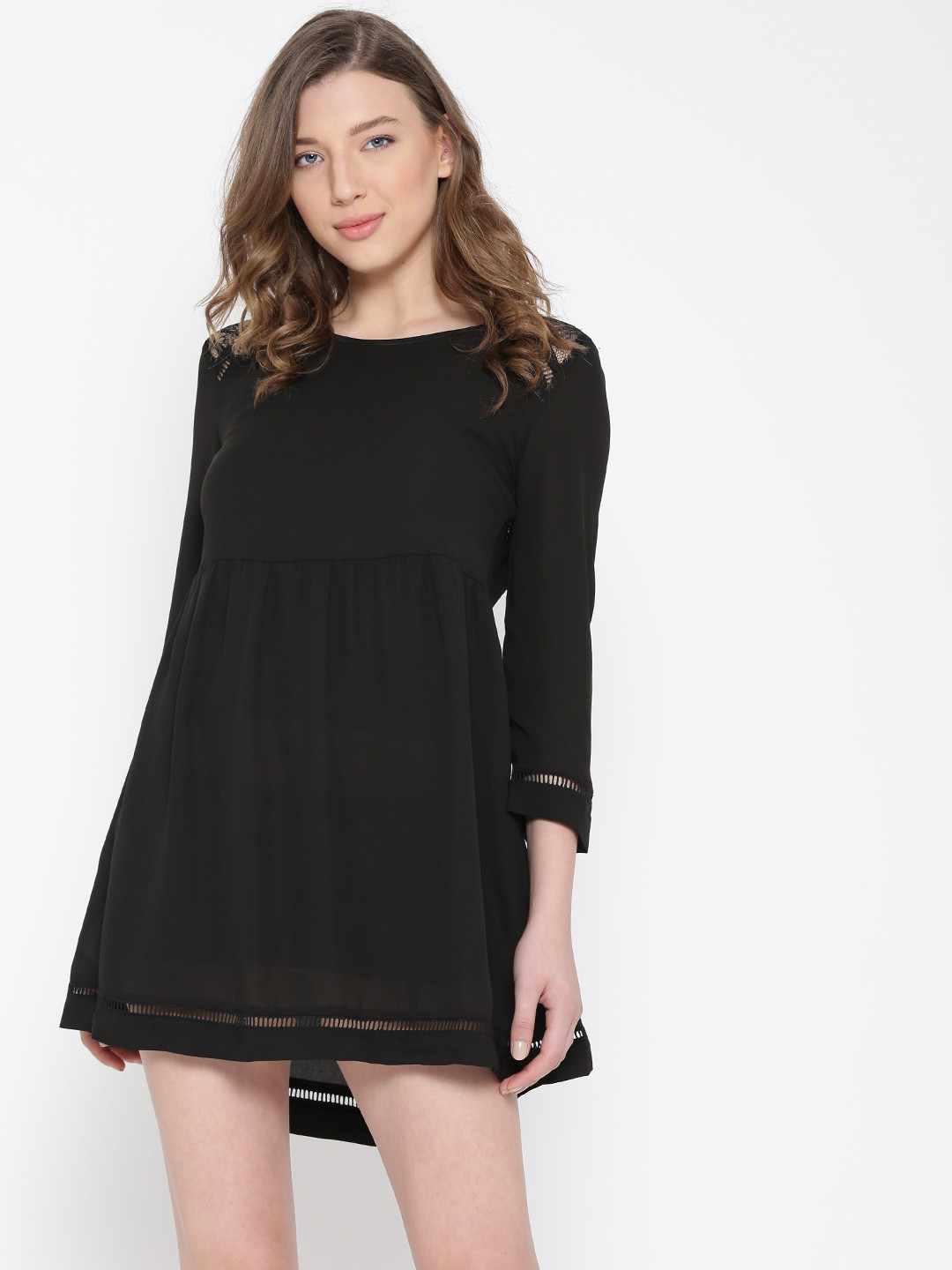 

FOREVER 21 Women Black Lace Detail Dress