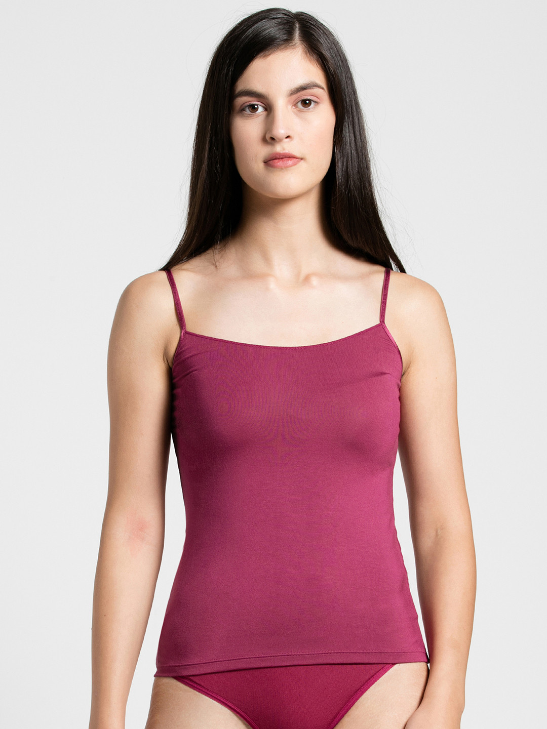 

Jockey Women Maroon Solid Modern Fit Camisole