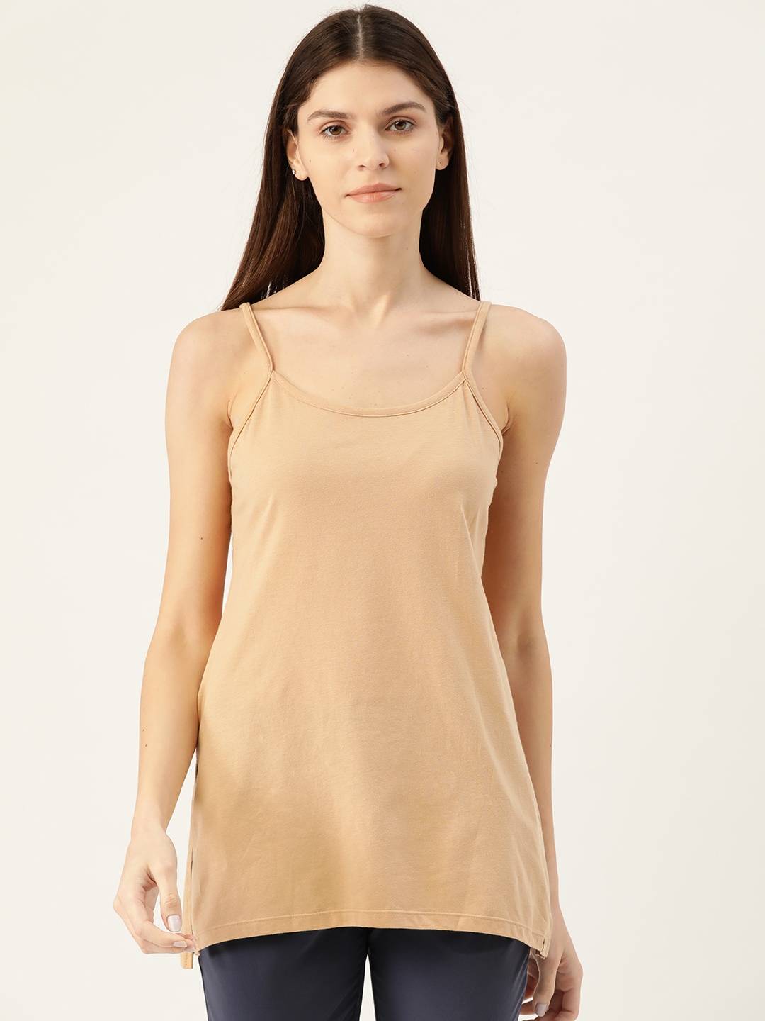 

Jockey Women Beige Solid Camisole