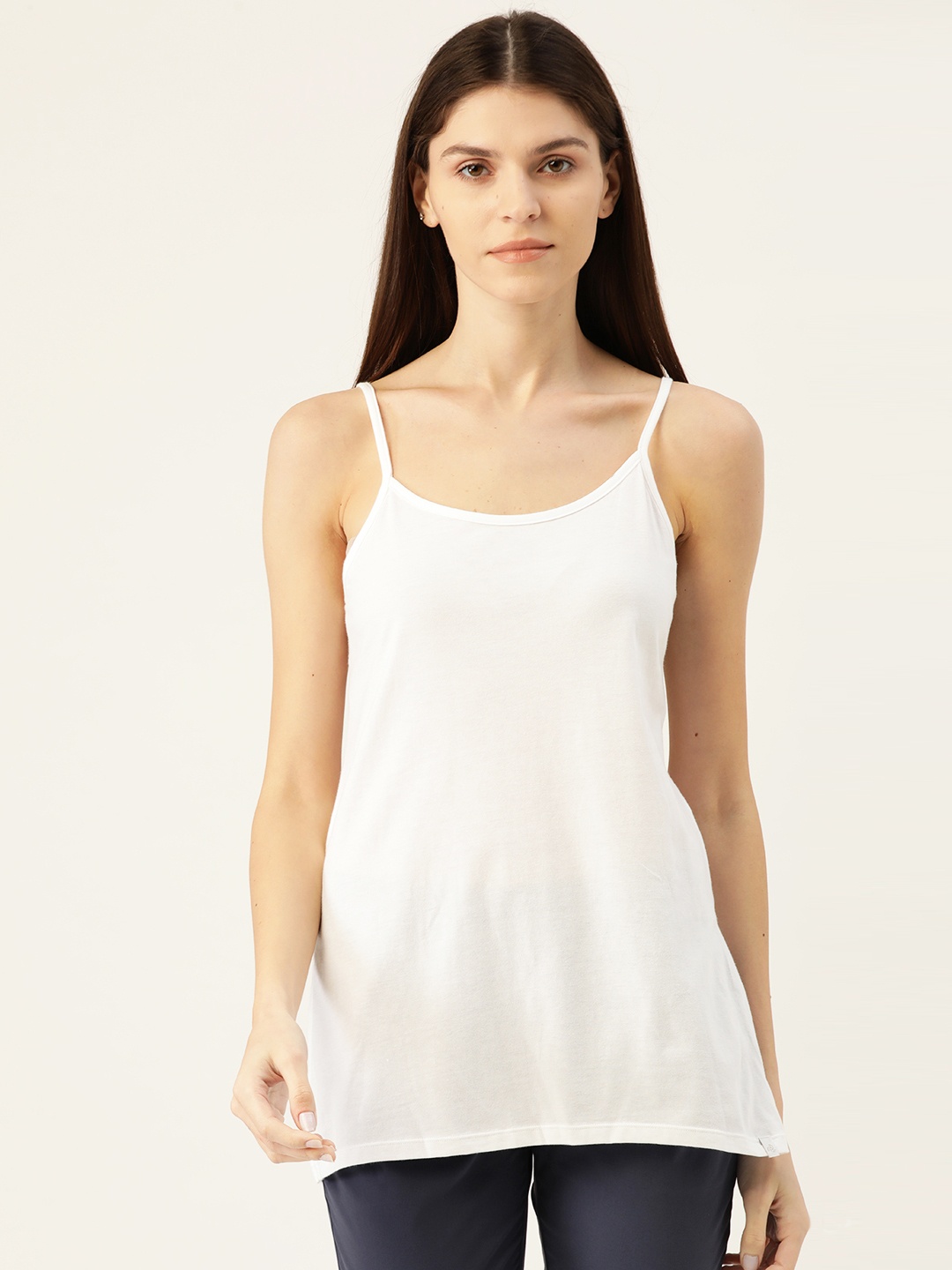 

Jockey Women Beige Solid Camisole, White