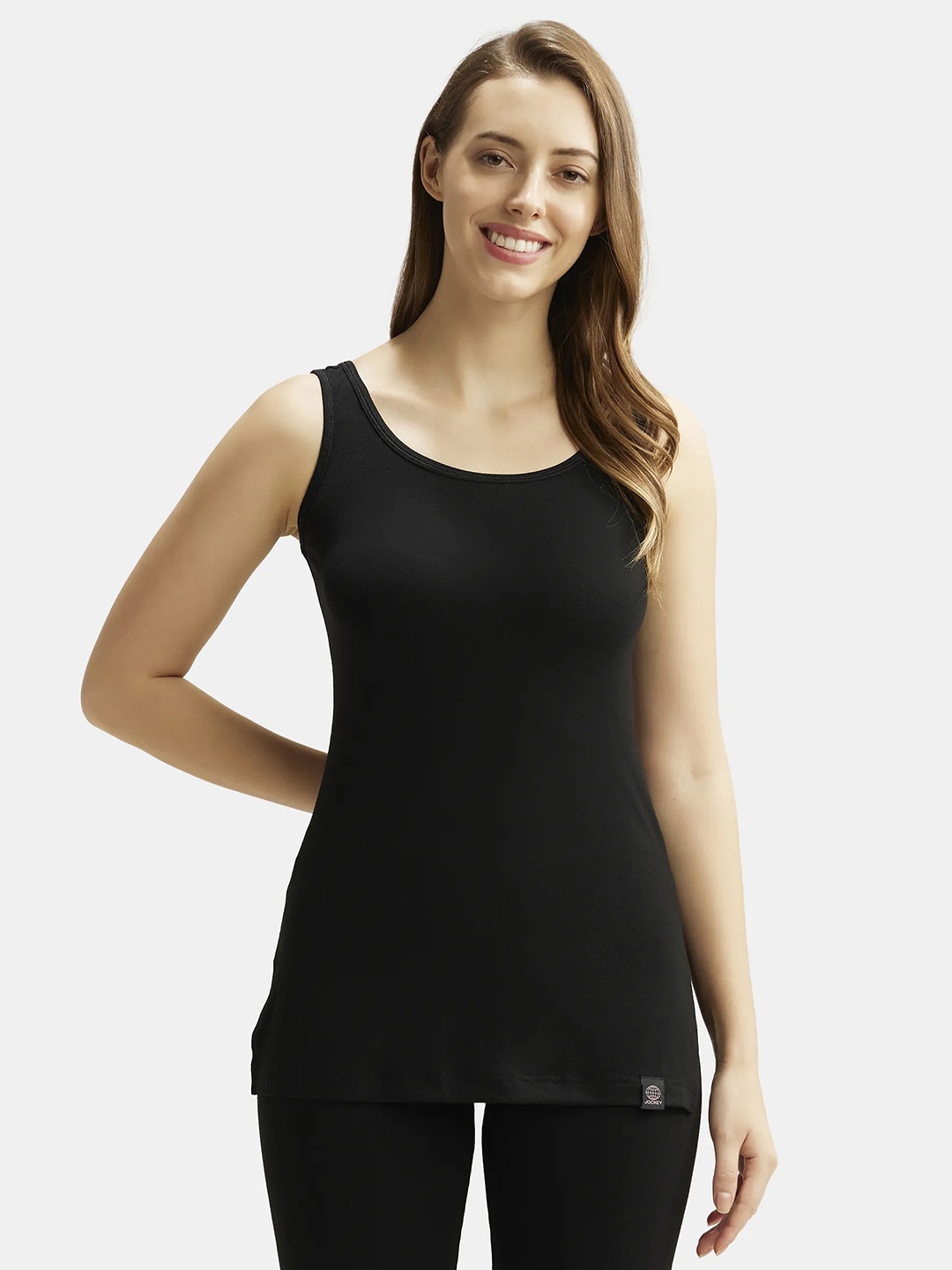 

Jockey Soft Touch Microfiber Stretch Thermal Tank Top with StayWarm Technology-2510, Black