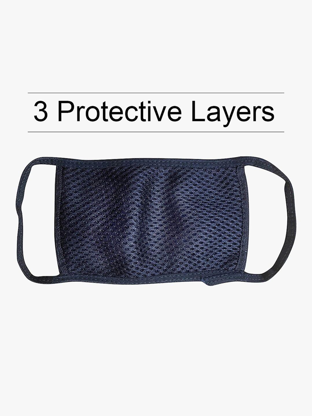 

Clovia Adults Navy Blue Reusable 2-Layers Outdoor Mask, Black