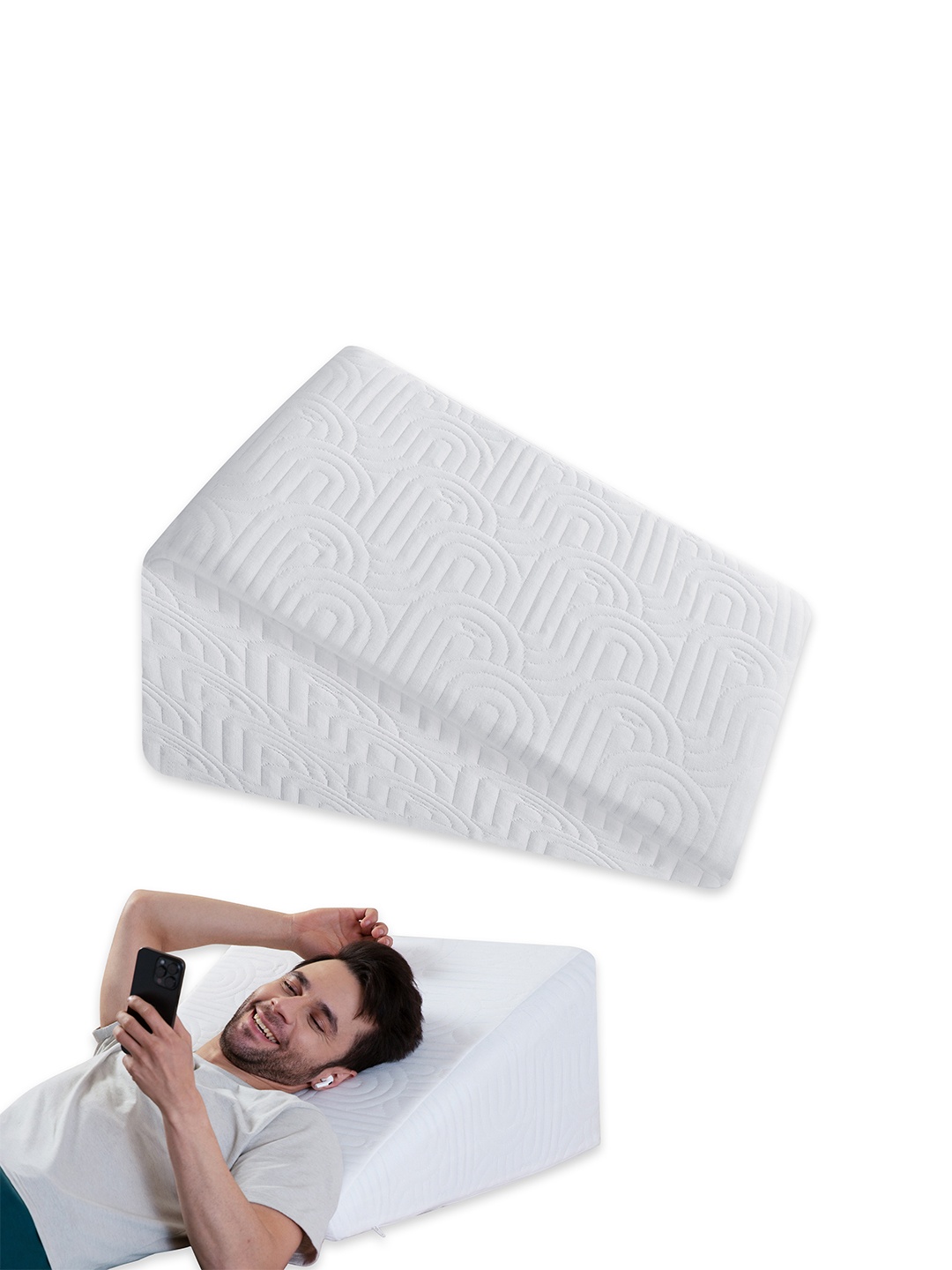 

The White Willow White Activated Charcoal Infused Memory Foam Bed Wedge Pillow