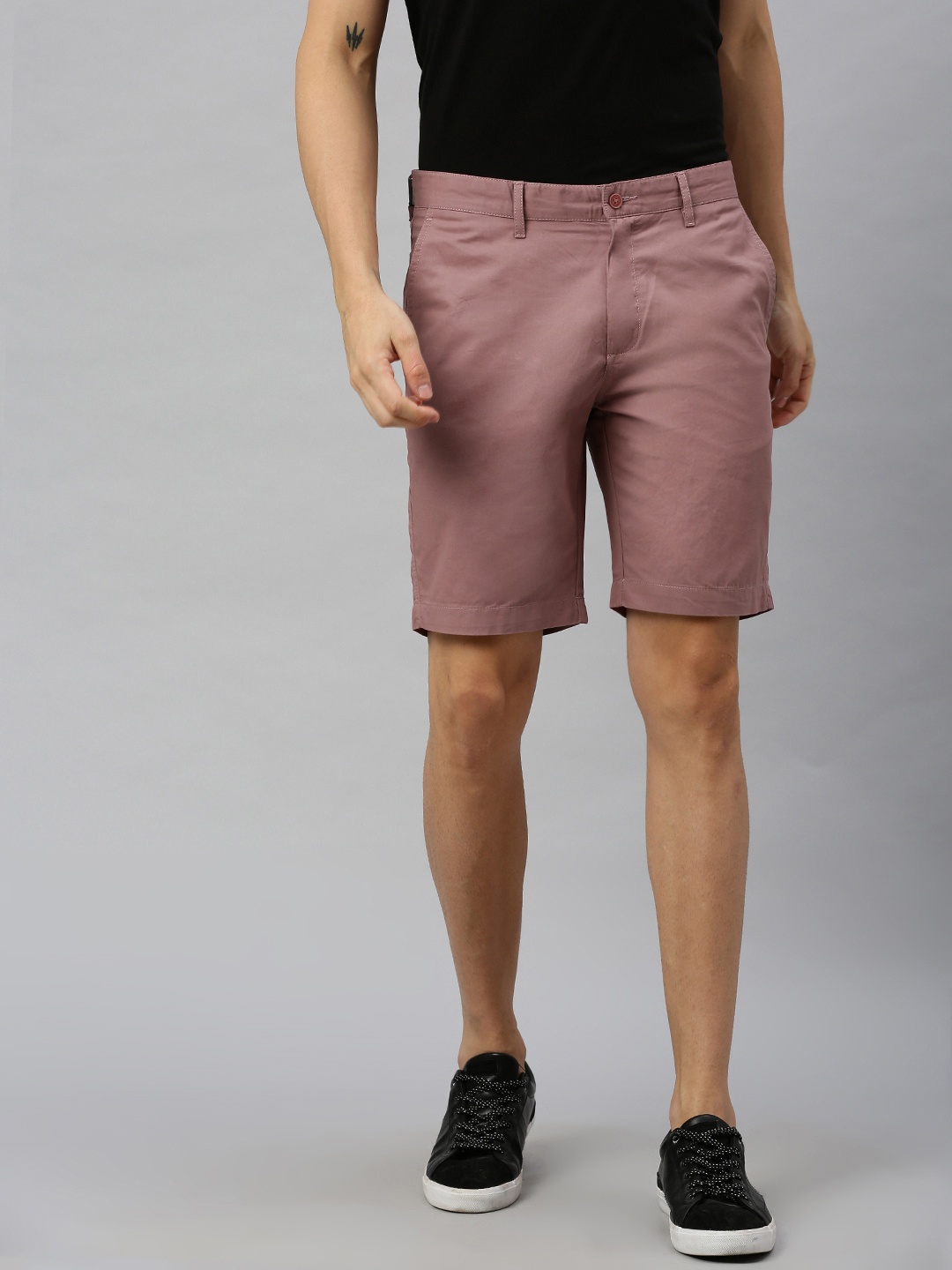 

Blackberrys Men Mauve Solid Bs-10 Slim Fit Regular Shorts