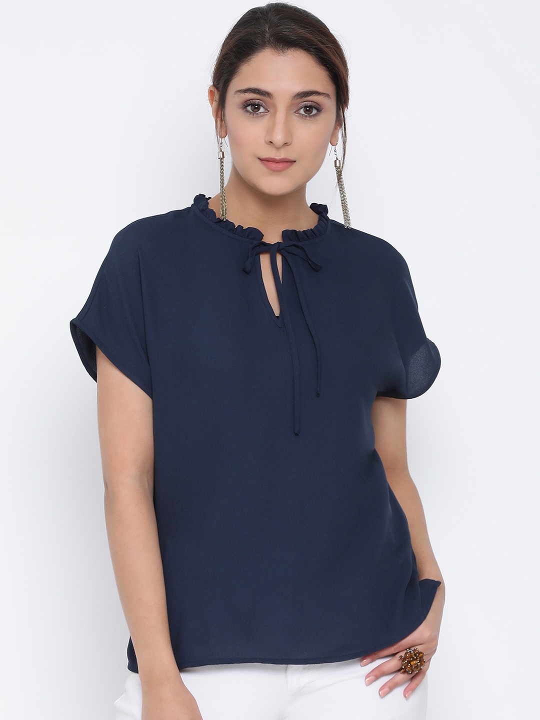 

Oxolloxo Women Navy Blue Solid Top