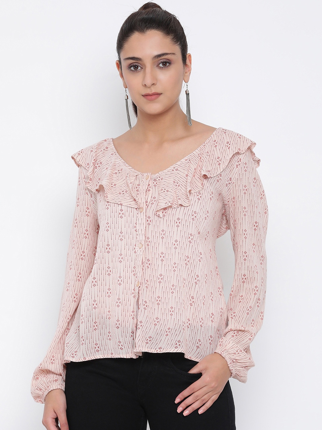 

Oxolloxo Women Beige Printed Top