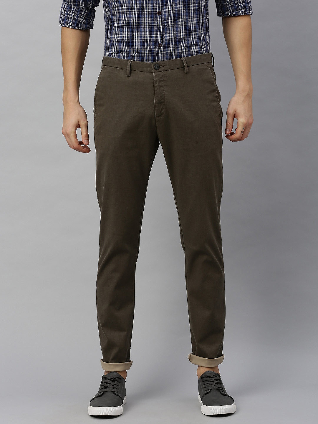

Blackberrys Men Brown Rafa Slim Fit Solid Regular Trousers