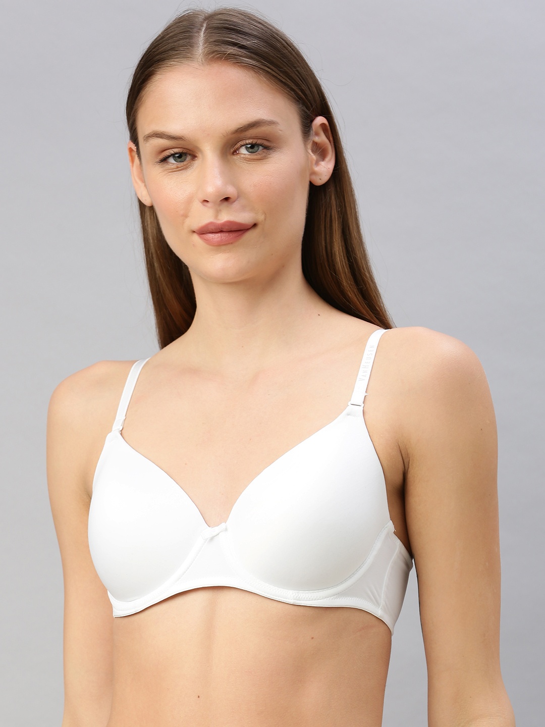 

Van Heusen Women Solid Plush Back No Slip Strap Underwired T-Shirt Bra, White