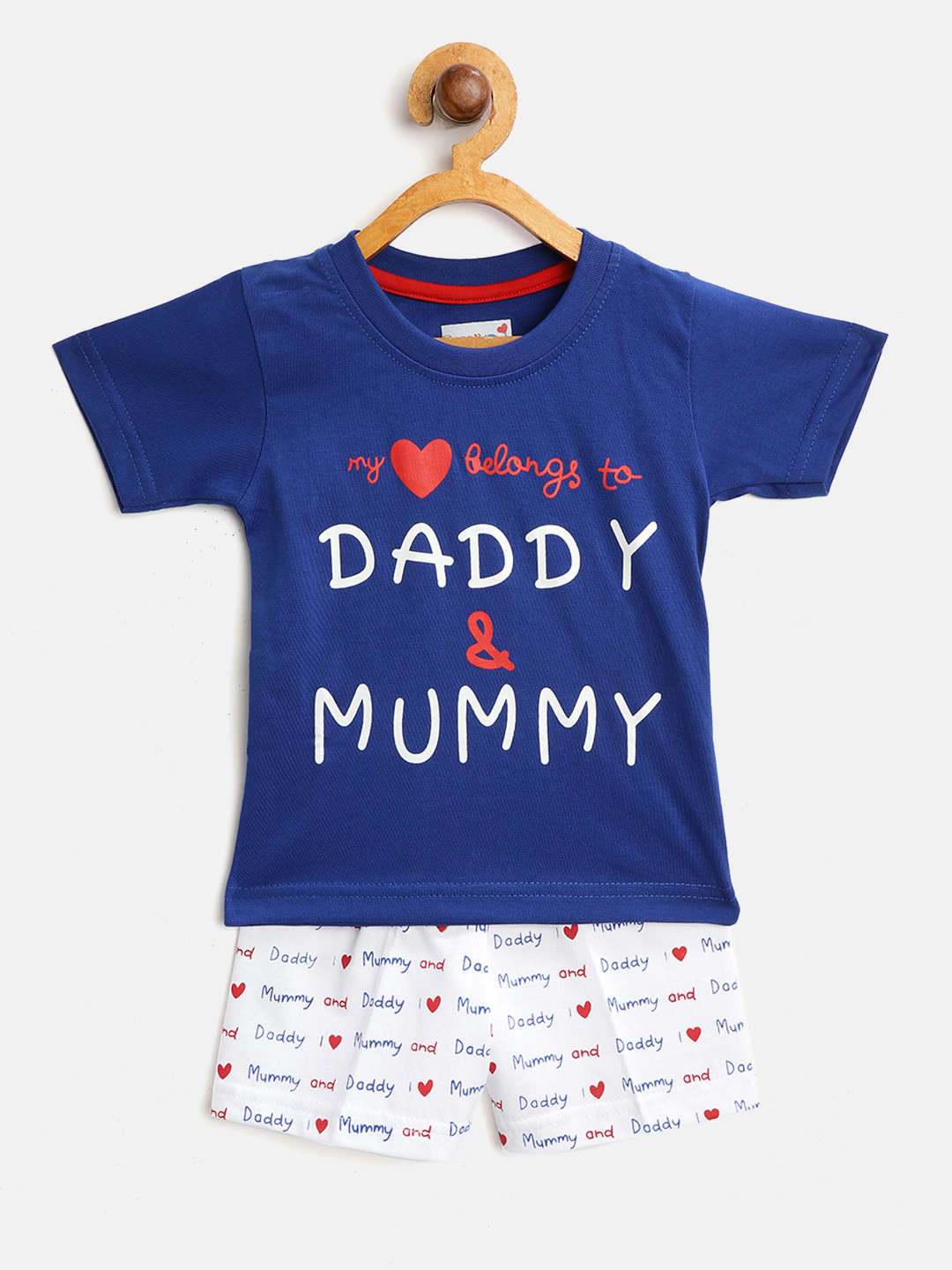

Toonyport Boys Blue & White Typography Print T-shirt with Shorts