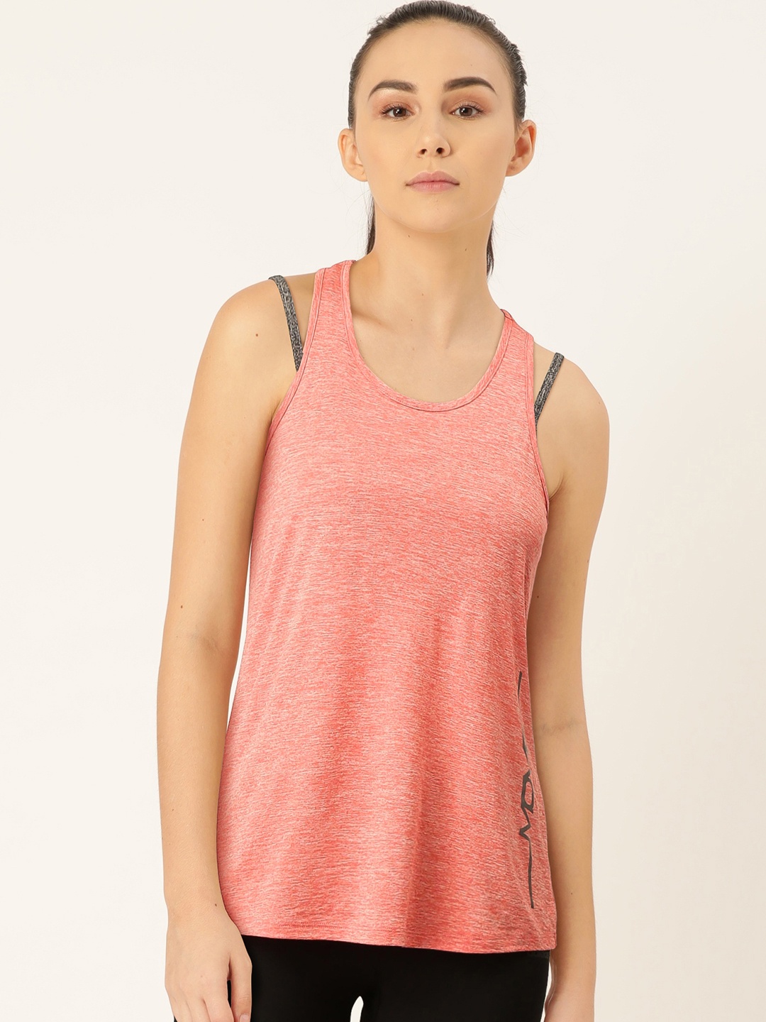 

Jockey Women Peach-Coloured Self Design Tank Top