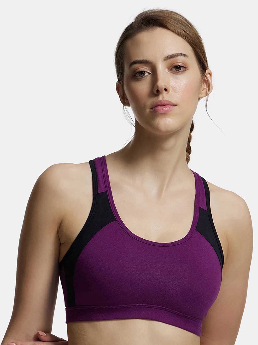 

Jockey Purple & Black Bra Lightly Padded 1380-0105-GL-BL-Gloxinia & Black