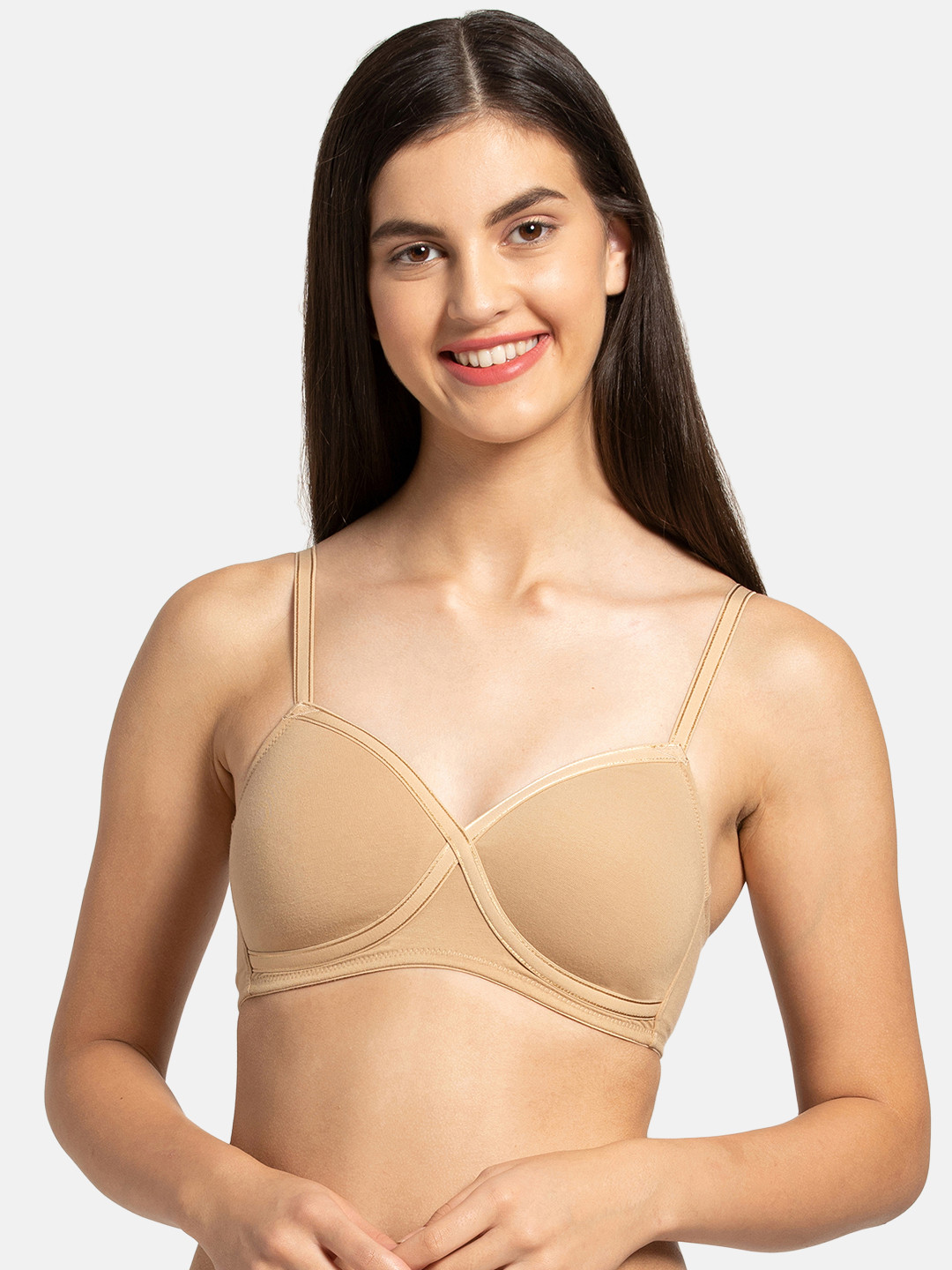 

Jockey Beige Solid Non-Wired Lightly Padded T-shirt Bra FE40-0105