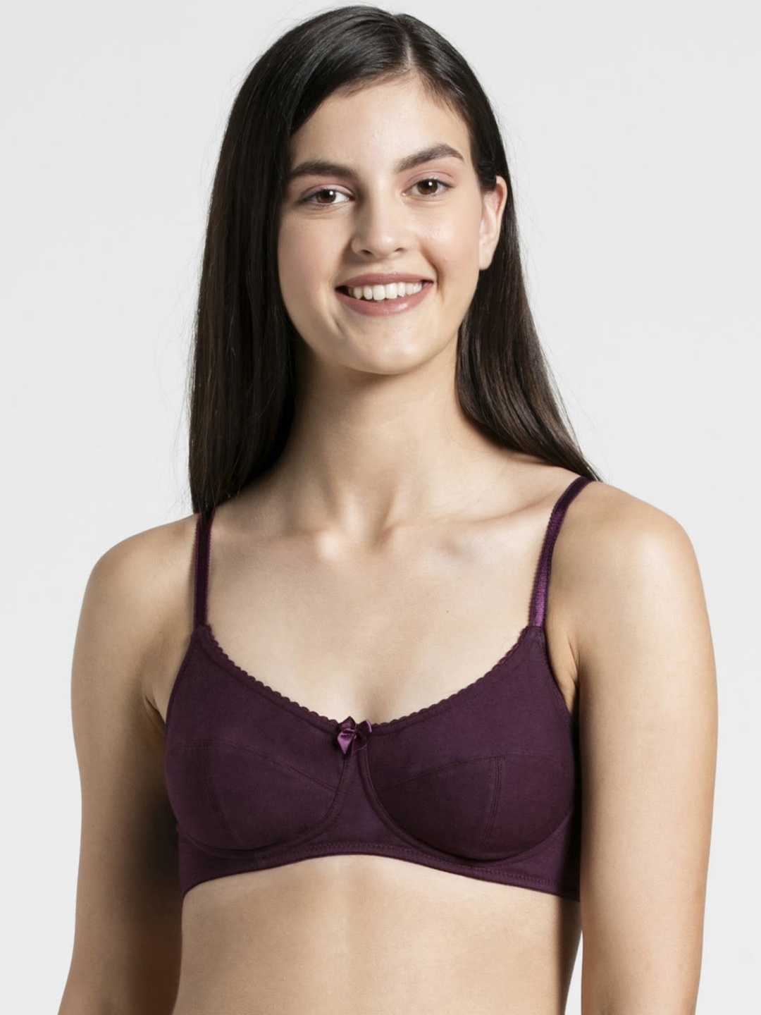 

Jockey Non Wired Non Padded Super Combed Cotton Stretch Medium Coverage Everyday Bra, Purple