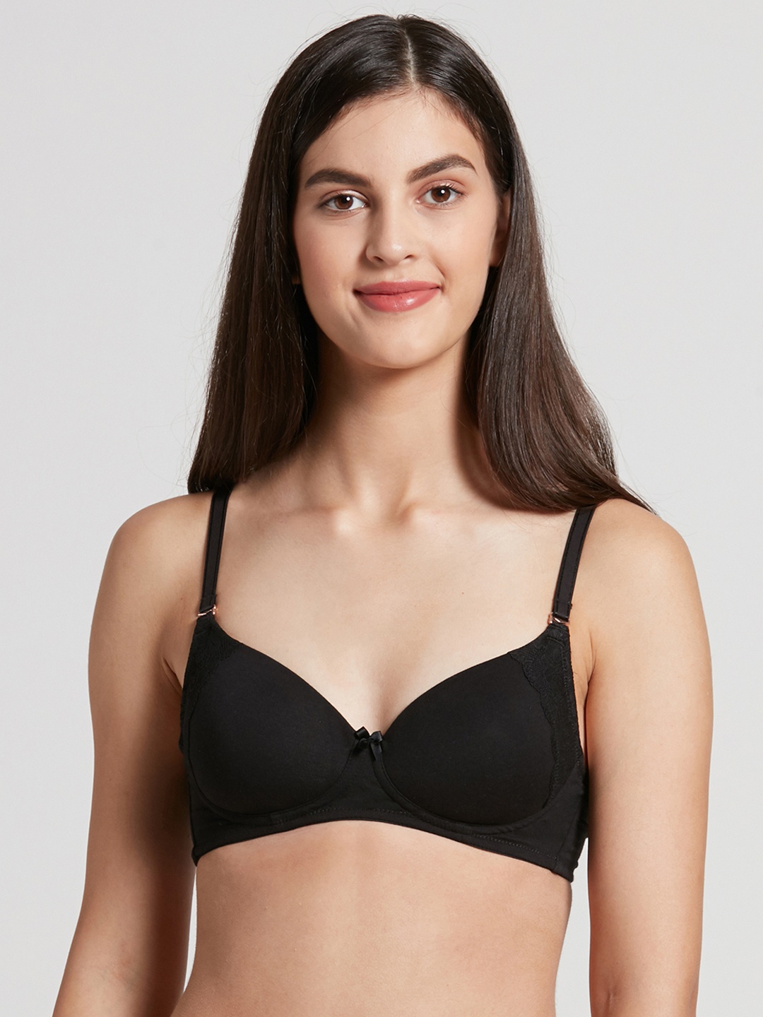 

Jockey Wirefree Padded Cotton Full Coverage Multiway Styling Tshirt Bra-FE34, Black