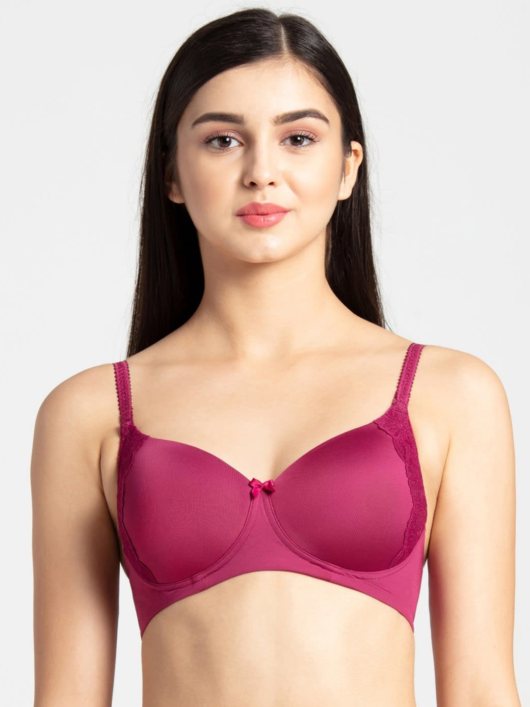 

Jockey Magenta Solid Non-Wired Lightly Padded Multiway T-shirt Bra 1816-0103
