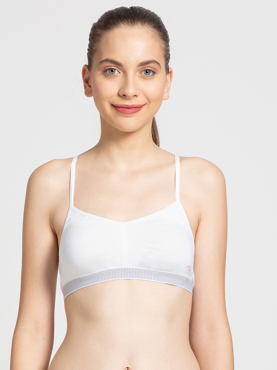 

Jockey White Solid Non-Wired Non Padded Beginners Bra