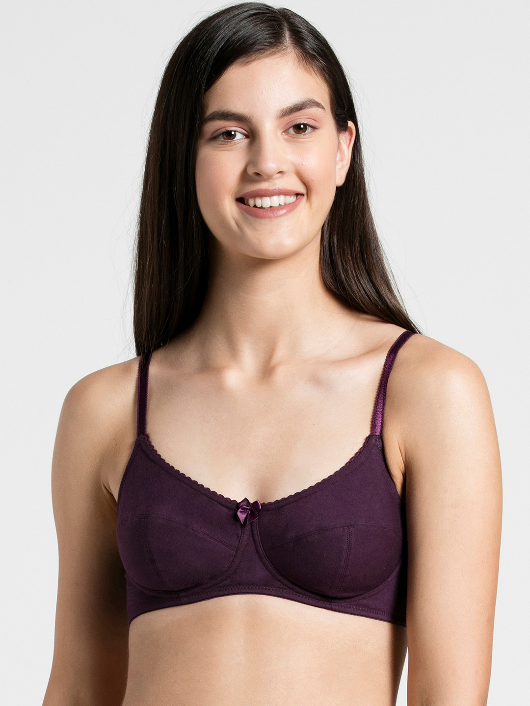 

Jockey Wirefree Non Padded Super Combed Cotton Medium Coverage Everyday Bra 1615-0105, Purple