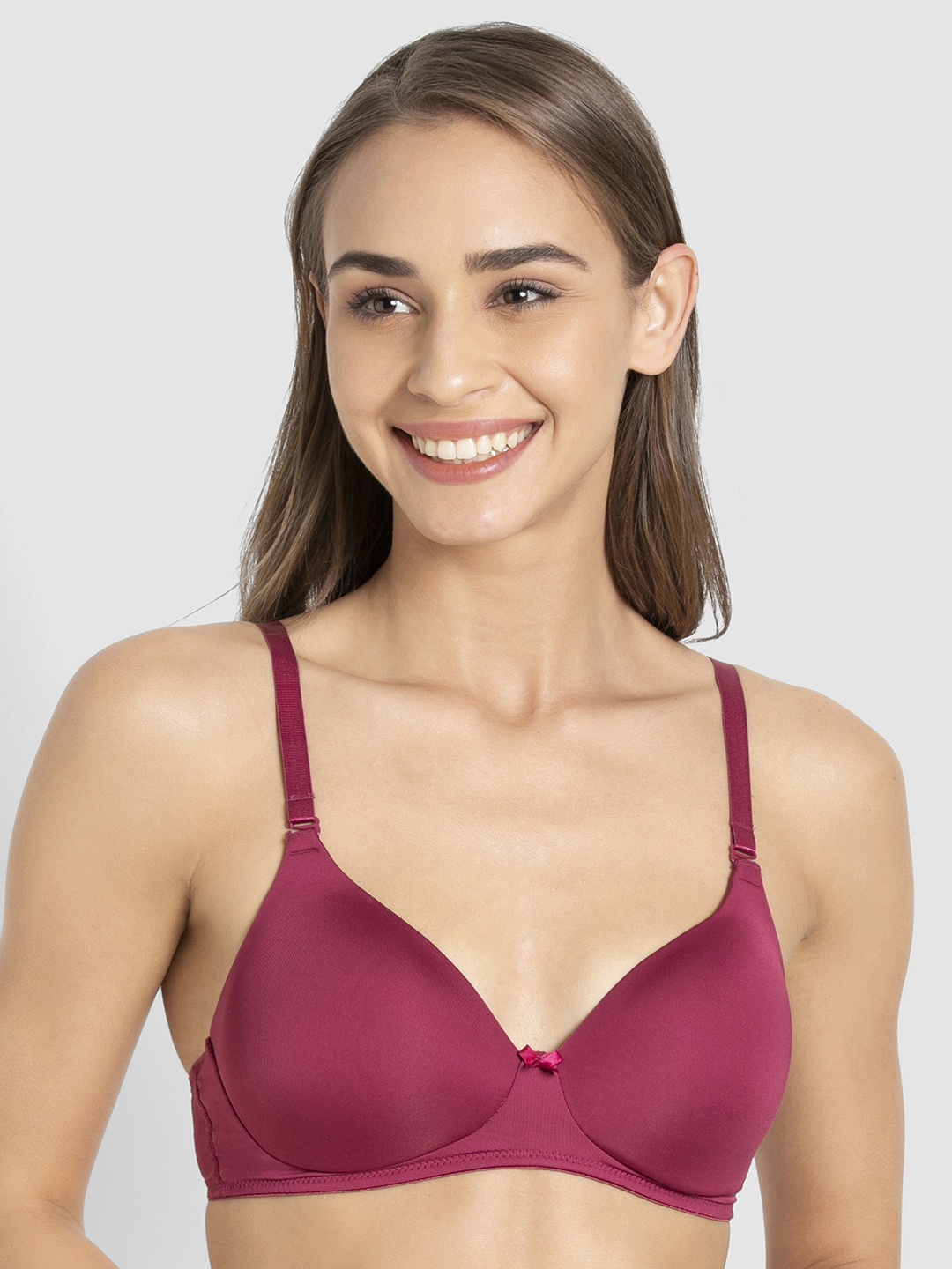 

Jockey Wirefree Padded Full Coverage Multiway Styling Tshirt Bra-1819, Magenta