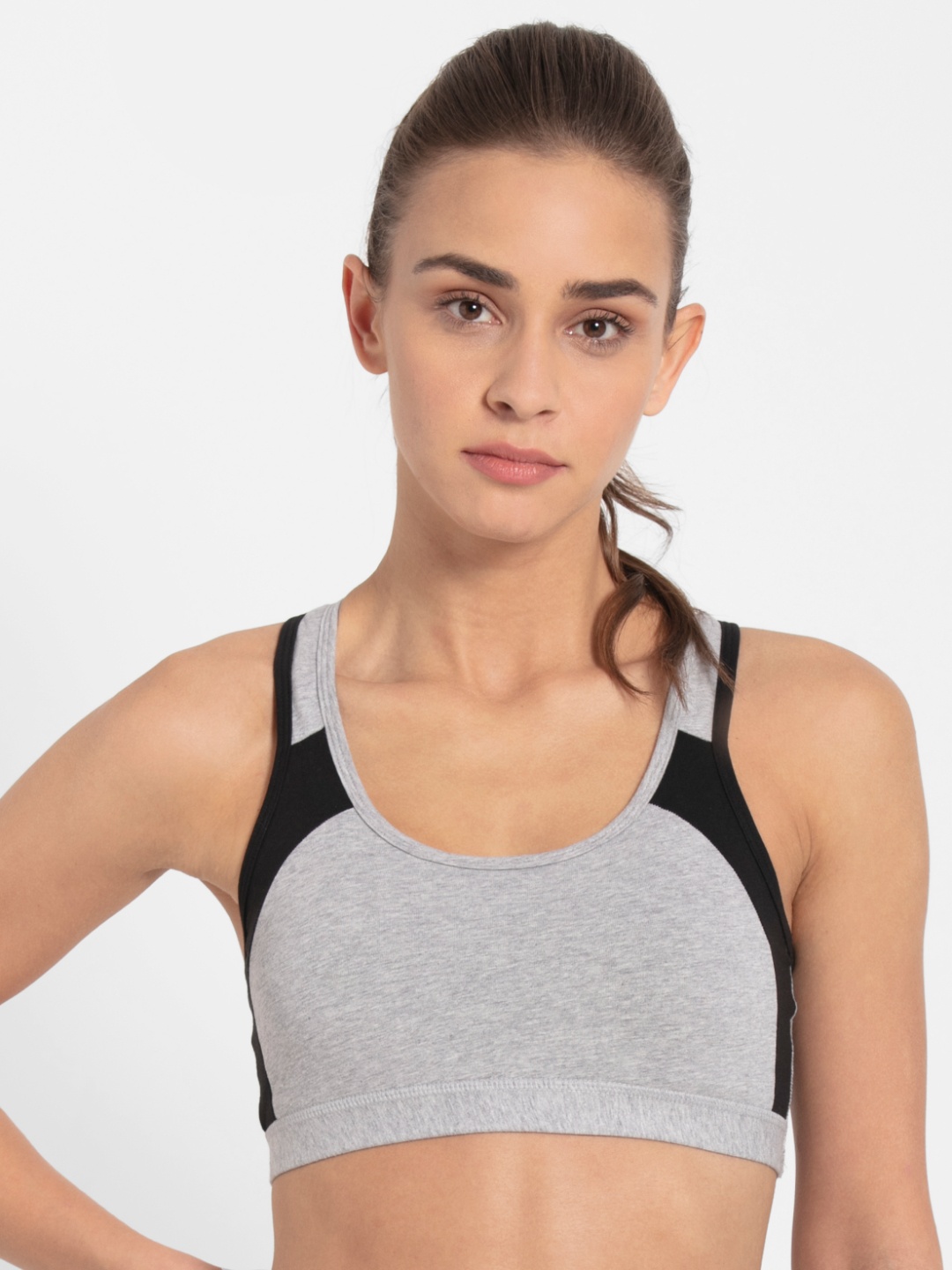 

Jockey Active Grey Melange Power Back Bra 1380