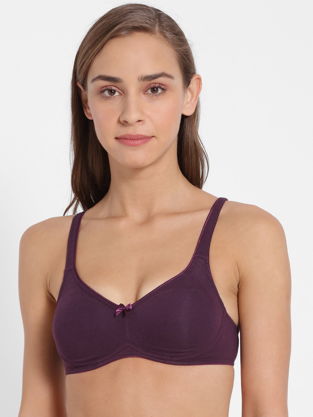 

Jockey Women Wirefree Non Padded Super Combed Cotton Full Coverage Bra 1250, Purple