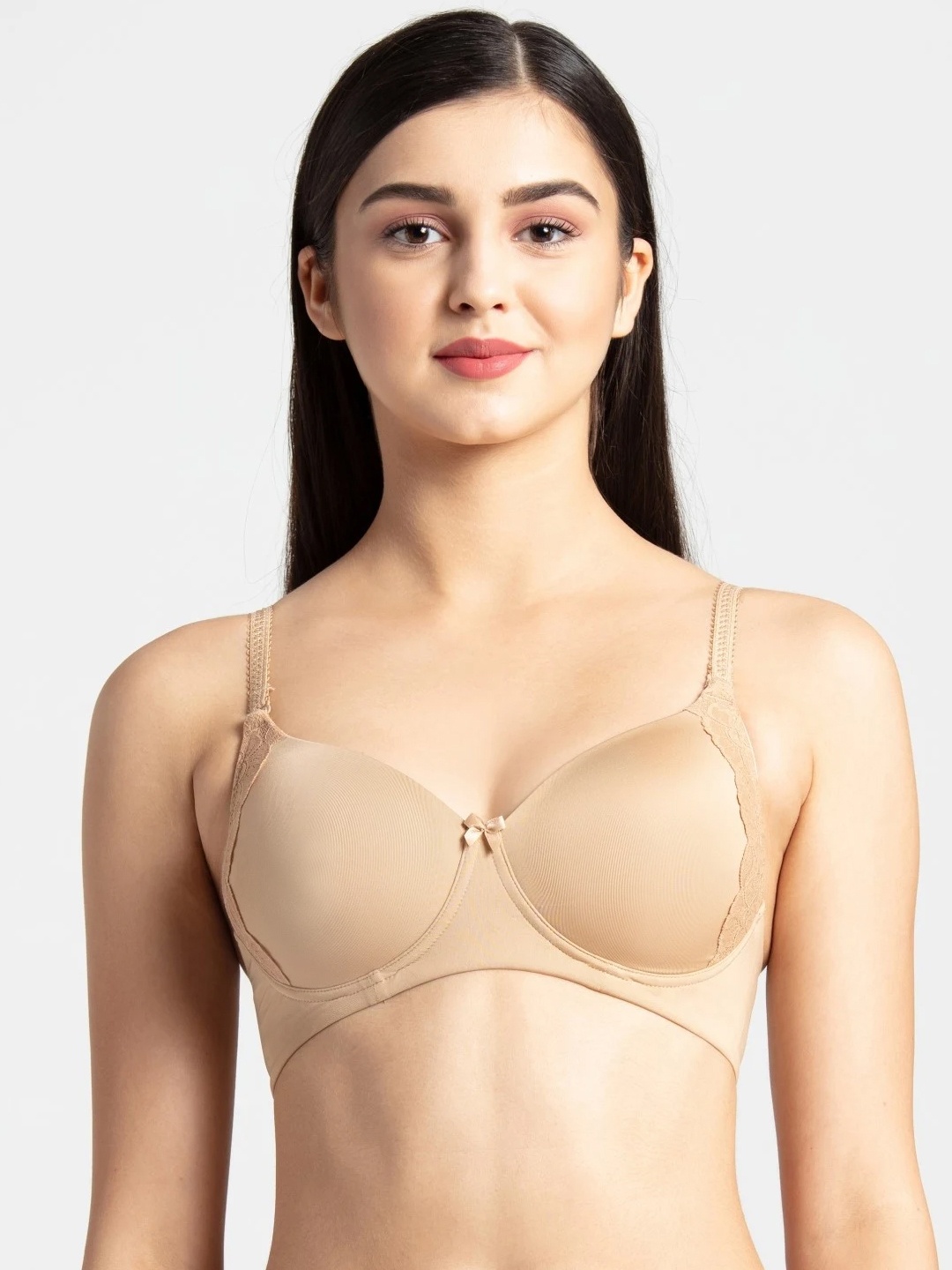 

Jockey Beige Solid Non-Wired Lightly Padded T-shirt Bra 1816-0103