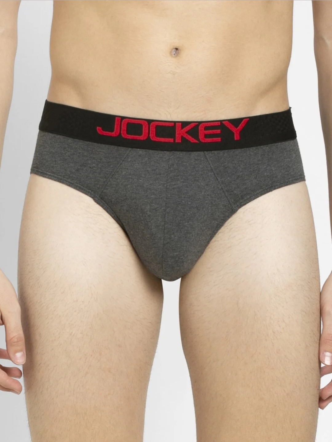 

Jockey Men Charcoal Grey Solid Basic Briefs US07-0105