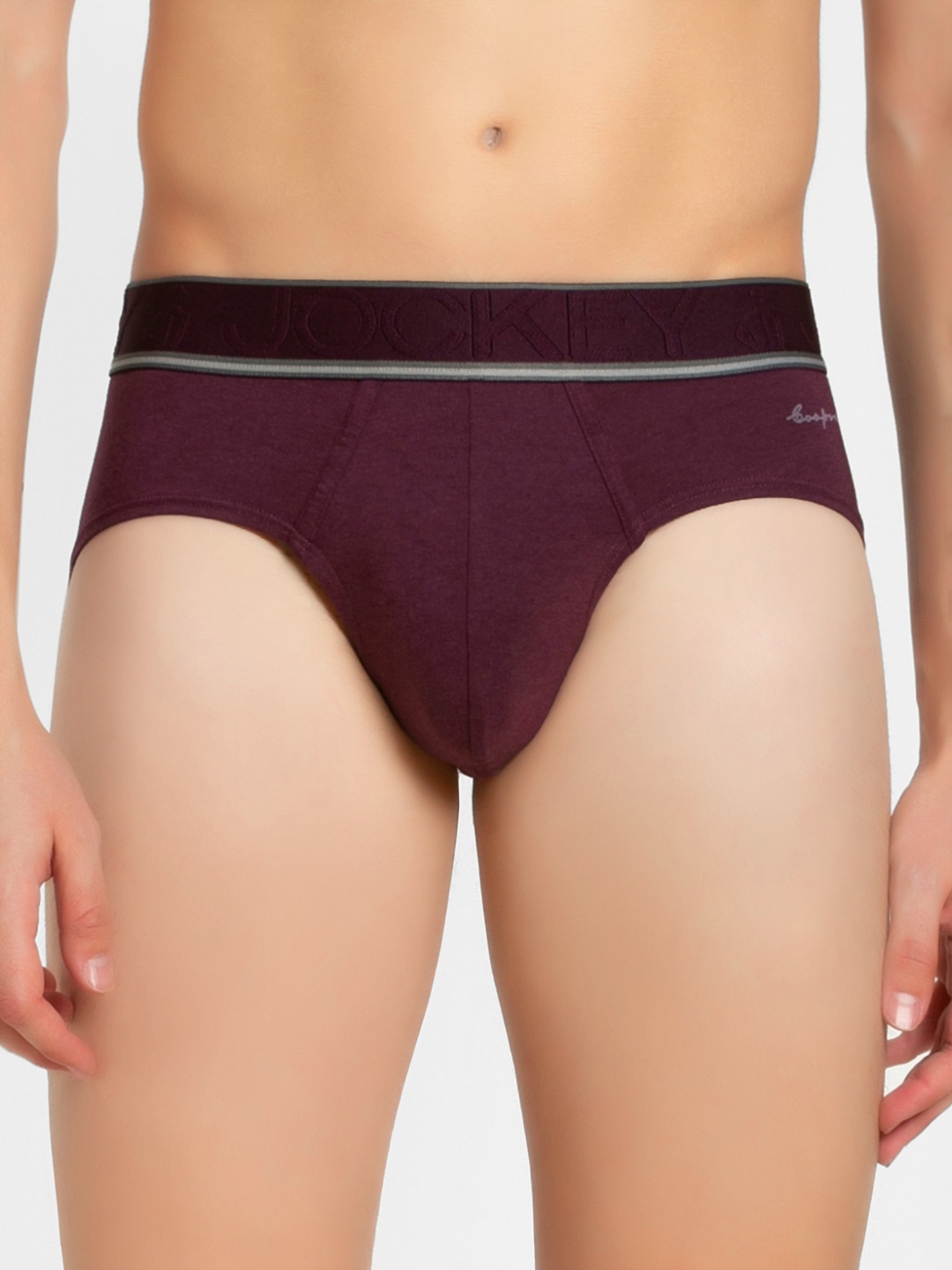 

Jockey Heritage Collection Men Burgundy Solid Briefs HG15