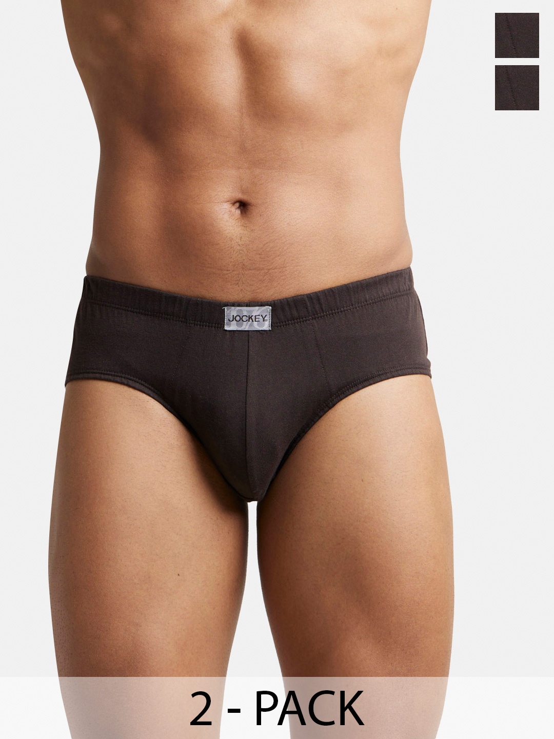 

Jockey Pack Of 2 Super Combed Cotton Brief with Ultrasoft Concealed Waistband-8035, Coffee brown