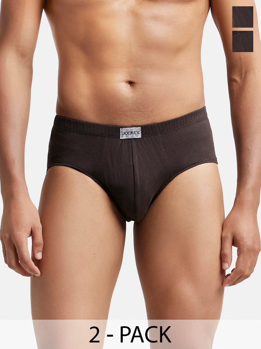 

Jockey Pack Of 2 Super Combed Cotton Brief with Ultrasoft Concealed Waistband-8035, Coffee brown