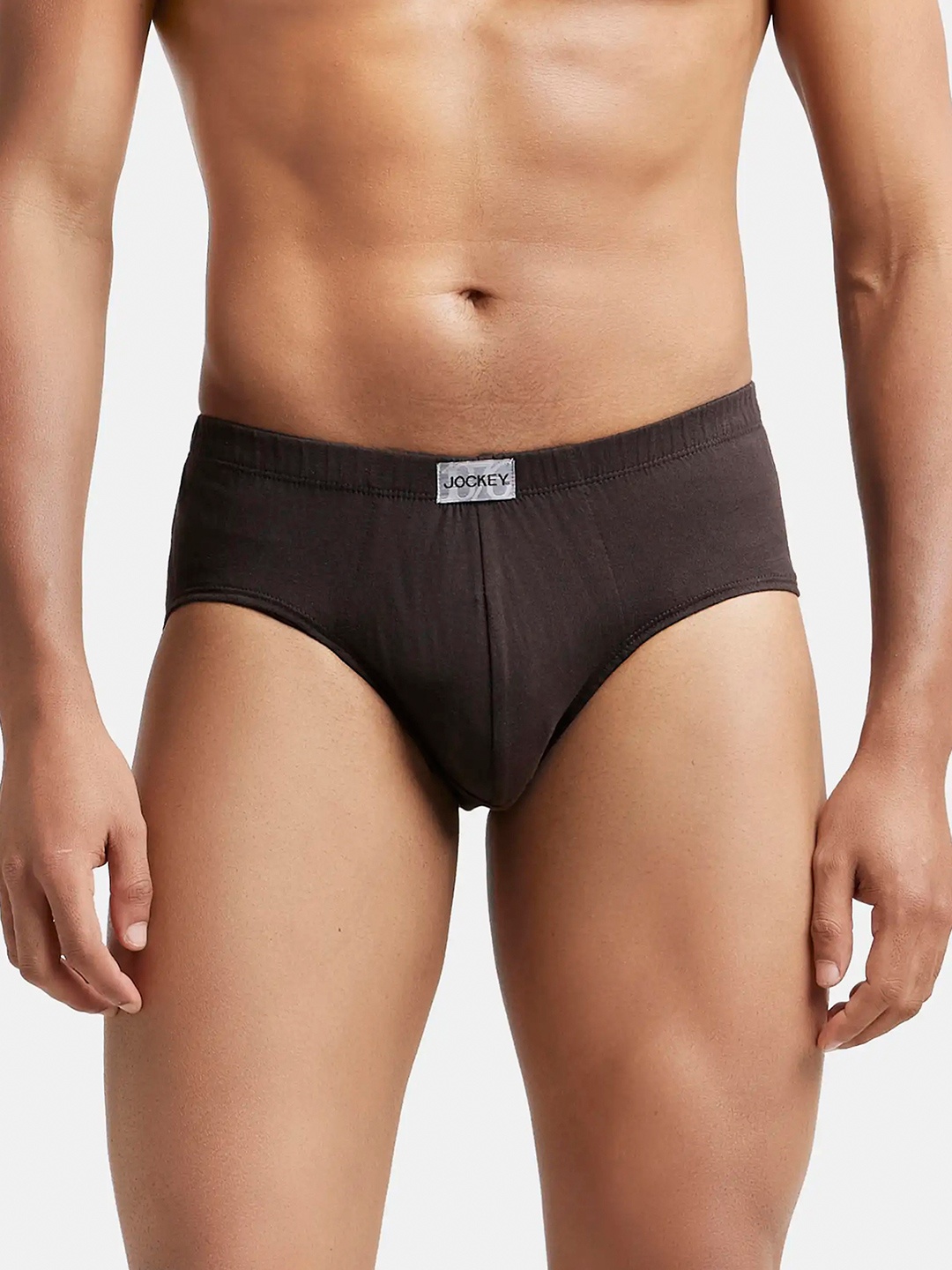 

Jockey Pack of 3 Super Combed Cotton Solid Brief with Ultrasoft Concealed Waistband-8035, Coffee brown