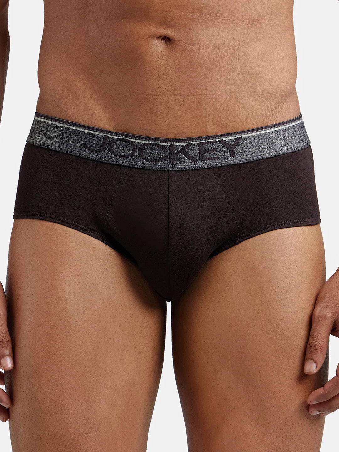 

Jockey Combed Cotton Brief with Ultrasoft Waistband-8037, Coffee brown