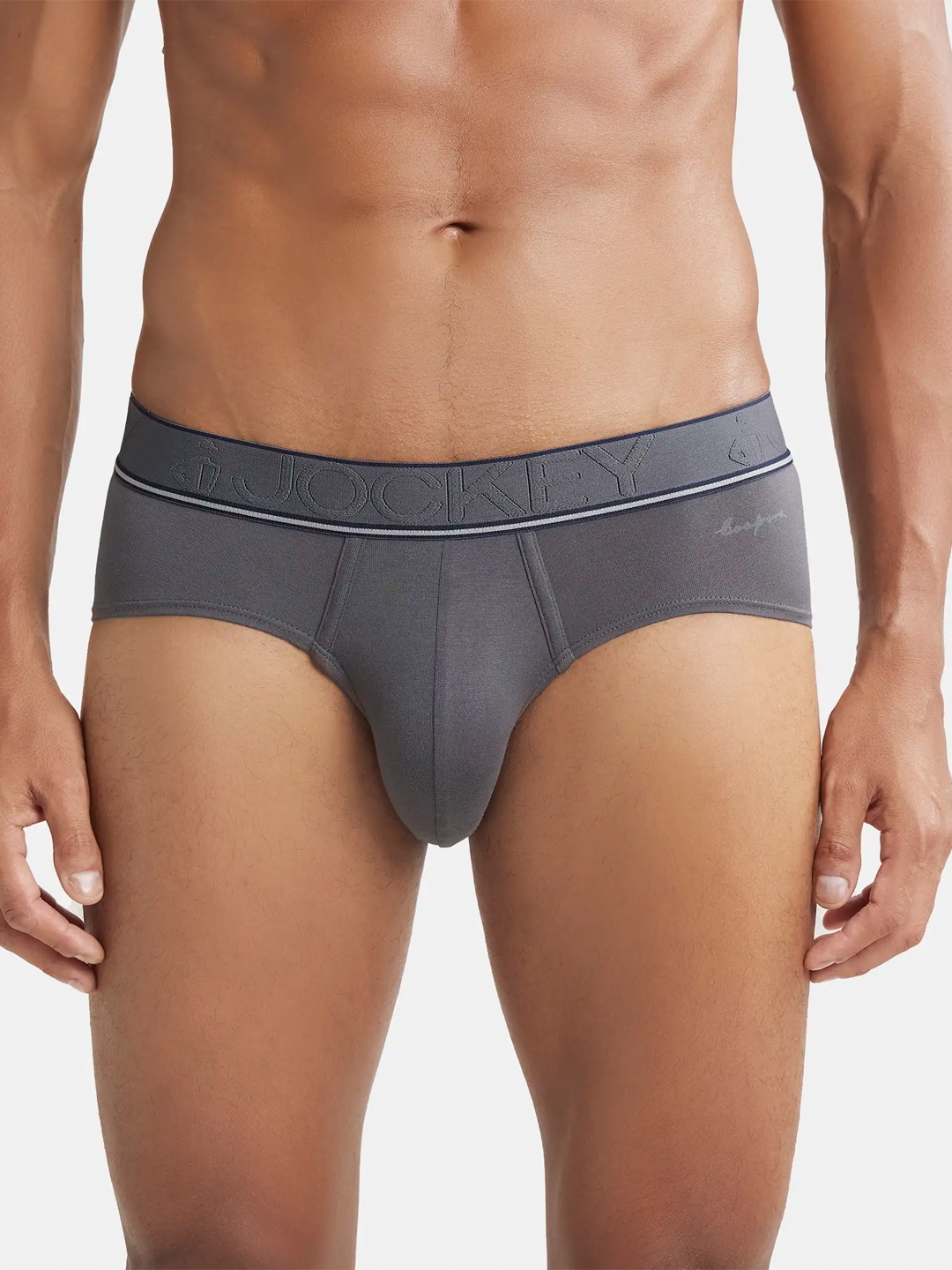

Jockey Stretchable Brief with StayFresh Properties-HG15, Grey