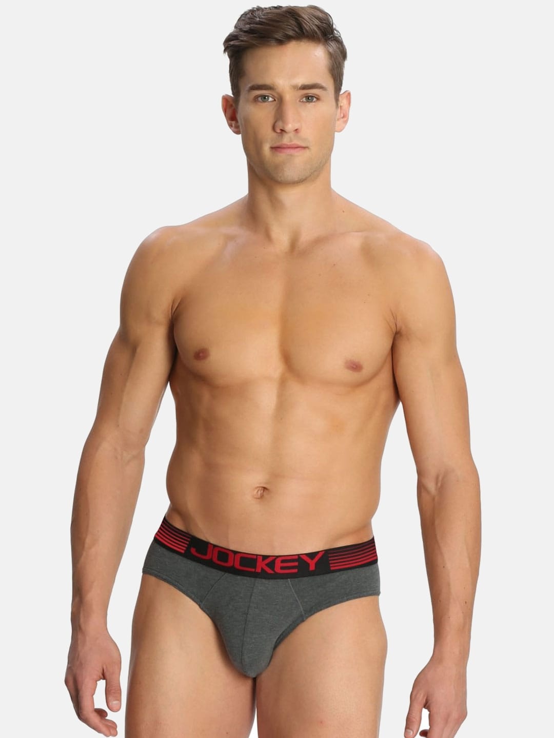 

Jockey Men Charcoal Grey Solid Basic Briefs US07-0105