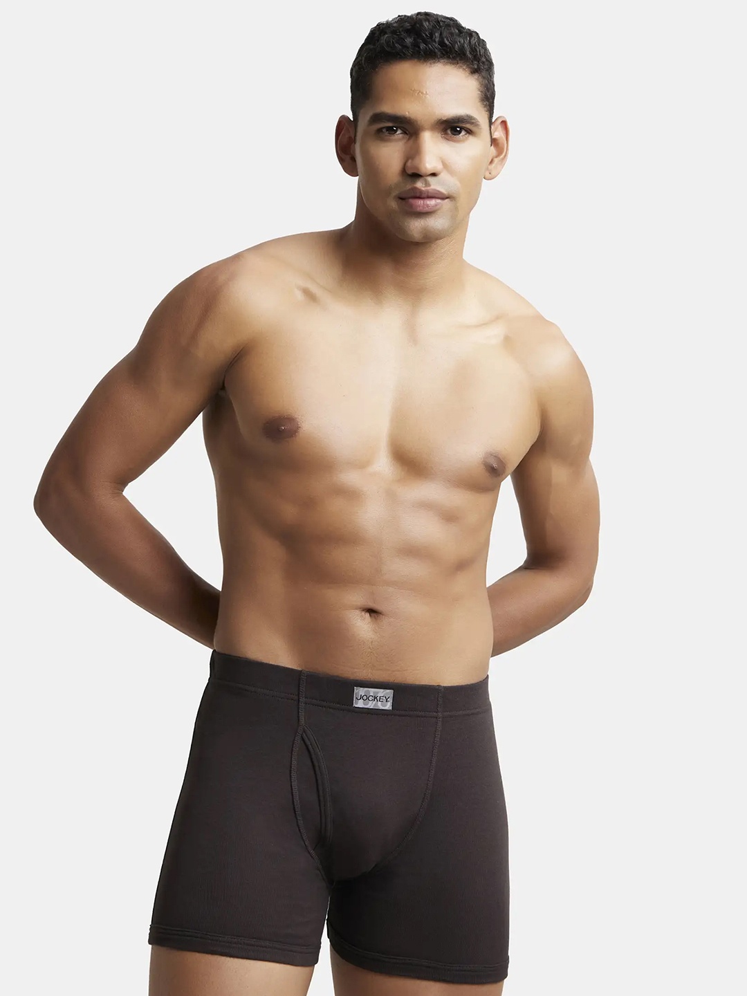 

Jockey Combed Cotton Rib Boxer Brief with Ultrasoft and Durable Waistband-8008, Brown