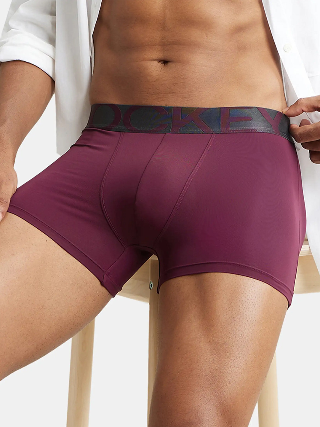 

Jockey Tactel Microfiber Stretch Solid Trunk with Moisture Move Treatment-IC28, Burgundy
