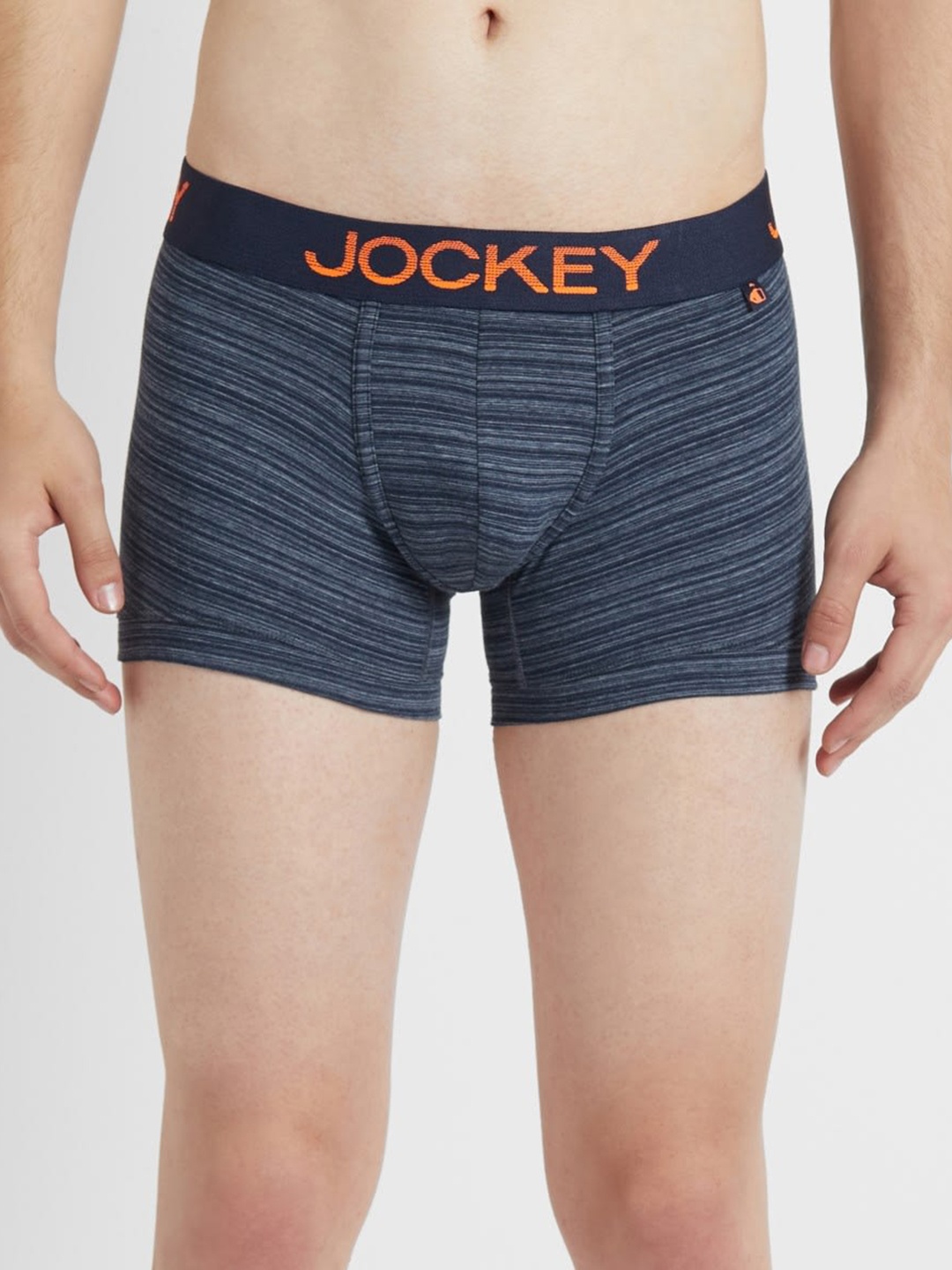 

Jockey Men Navy Blue Striped Trunks FP27-0105