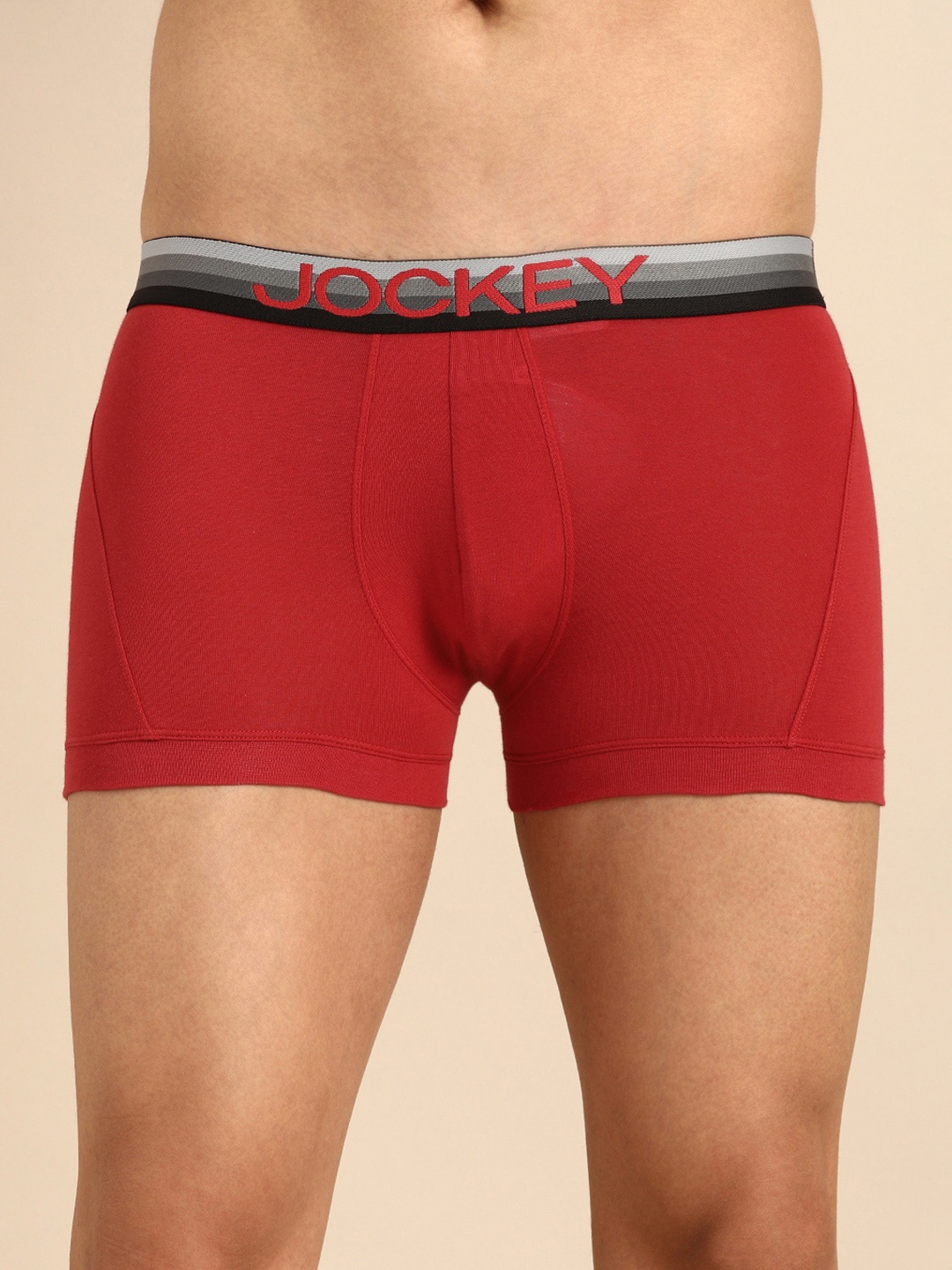 

Jockey Men Red Solid Trunks US20-0105