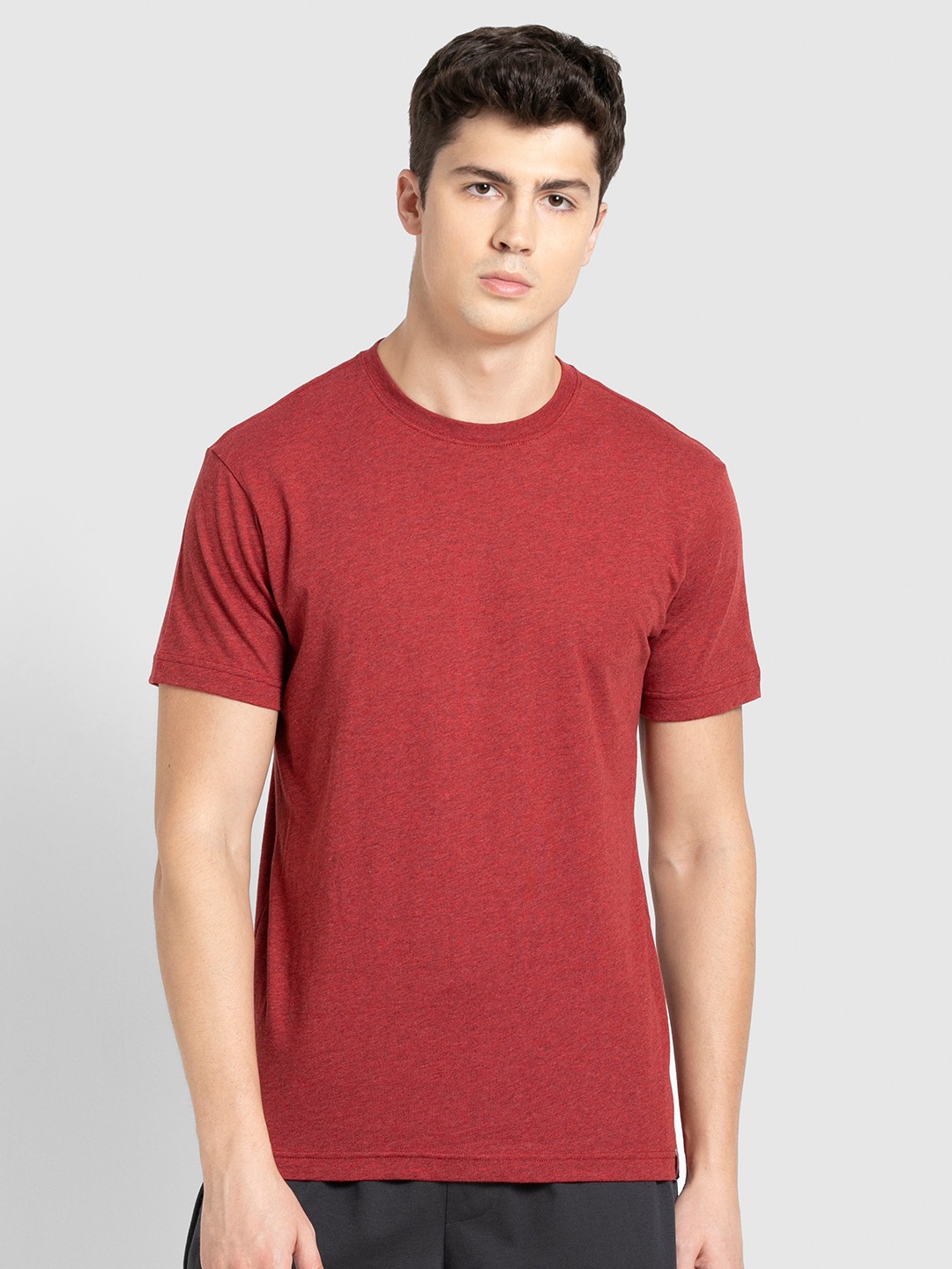 

Jockey Men Red Solid Round Neck Lounge T-shirt