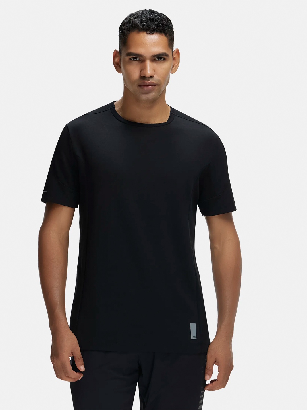 

Super Combed Cotton Blend Solid Tshirt with Breathable Mesh-MV01, Black