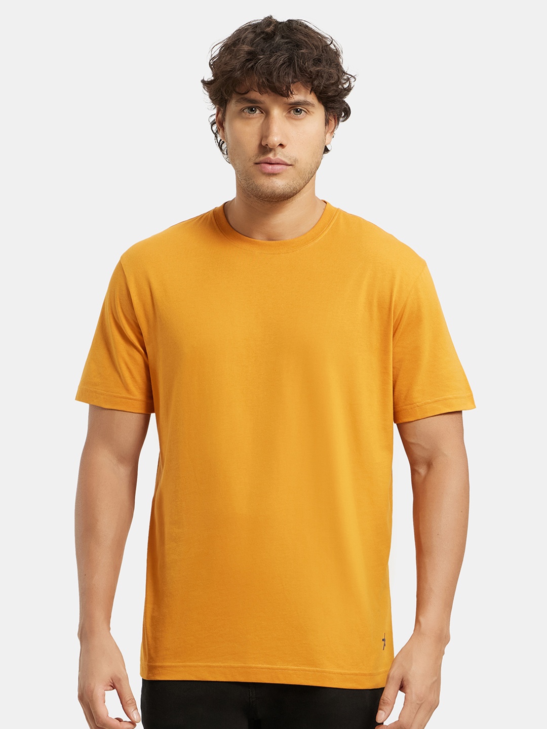 

Jockey Combed Cotton Rich Round Neck Half Sleeve Tshirt-2714, Mustard