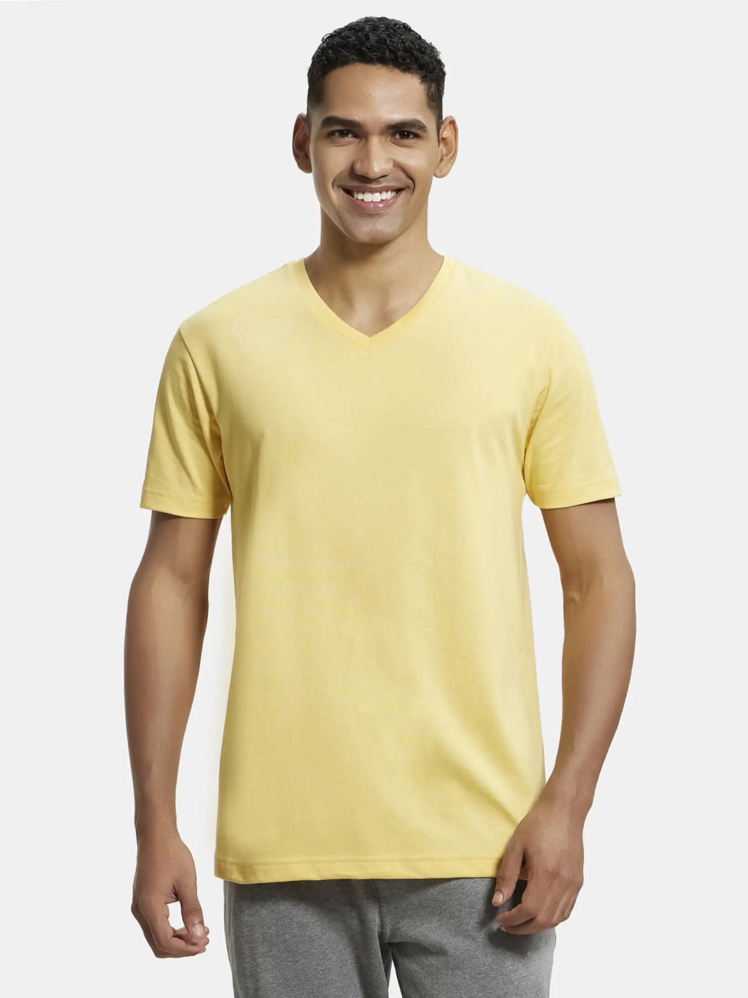 

Jockey Combed Cotton Rich V Neck Half Sleeve Tshirt -2726, Yellow